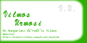 vilmos urmosi business card